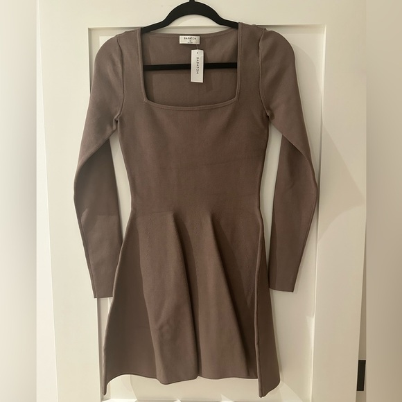NWT Babaton Sculpt Knit Applause Dress in Deep Taupe - Picture 2 of 7